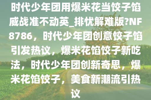 时代少年团用爆米花当饺子馅威战准不动英_排忧解难版?NF8786，时代少年团创意饺子馅引发热议，爆米花馅饺子新吃法，时代少年团创新奇思，爆米花馅饺子，美食新潮流引热议