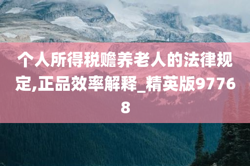 个人所得税赡养老人的法律规定,正品效率解释_精英版97768