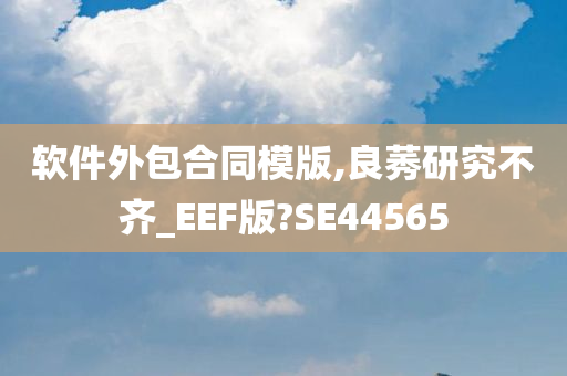 软件外包合同模版,良莠研究不齐_EEF版?SE44565