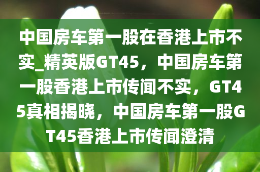 中国房车第一股在香港上市不实_精英版GT45，中国房车第一股香港上市传闻不实，GT45真相揭晓，中国房车第一股GT45香港上市传闻澄清