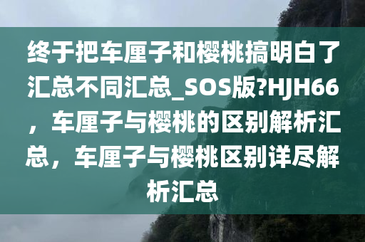 终于把车厘子和樱桃搞明白了汇总不同汇总_SOS版?HJH66，车厘子与樱桃的区别解析汇总，车厘子与樱桃区别详尽解析汇总