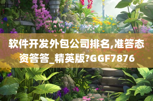 软件开发外包公司排名,准答态资答答_精英版?GGF7876