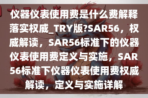 仪器仪表使用费是什么费解释落实权威_TRY版?SAR56，权威解读，SAR56标准下的仪器仪表使用费定义与实施，SAR56标准下仪器仪表使用费权威解读，定义与实施详解